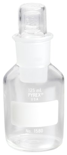Corning Pyrex 1580-125 Borosilikatni stakleni cilindrični 125 ml široki uzorak vode i boca za skladištenje s Pyrex-om standardni konusni
