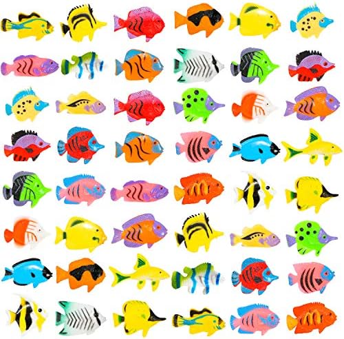 Proloso 48 PCS igračka riba tropska riba figura igra set plastične morske životinje tematske zabave za djecu mališana za kupanje igračaka