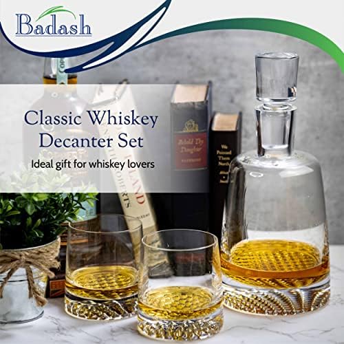 Badash Park Avenue-Set kristalnih dekantera s čašama-set od 5 dekantera za viski - četiri od 10 unci. Kristalne čaše za viski Bez olova
