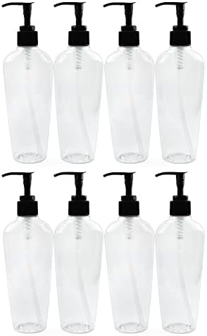 Cornucopia 8-unce bistre boce od plastičnih losiona u obliku ovalnog oblika s pumpama; Prazni spremnici za losion, tekući sapun, njegu