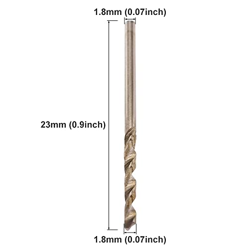 Ravna drška od čelika velike brzine, 10pcs presvučena 1,8 mm metrička spiralna bušilica rotacijski alat za plastične bakrene aluminijske