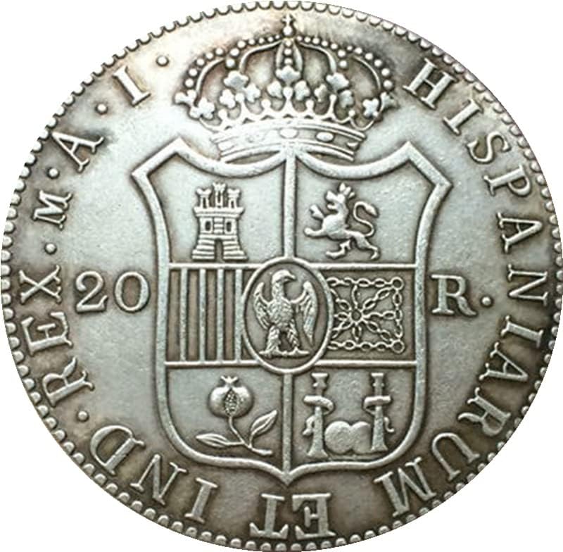 1809 Španjolski novčići bakreni srebrni koziva za obrt za zanat