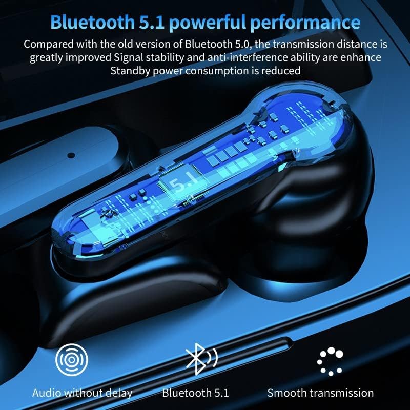 Kekle2 Bluetooth ušne pupoljke bežični ušne pupoljke dodirne bežične slušalice s hifi stereo zvukom, smanjenje buke, IPX7 vodootporne