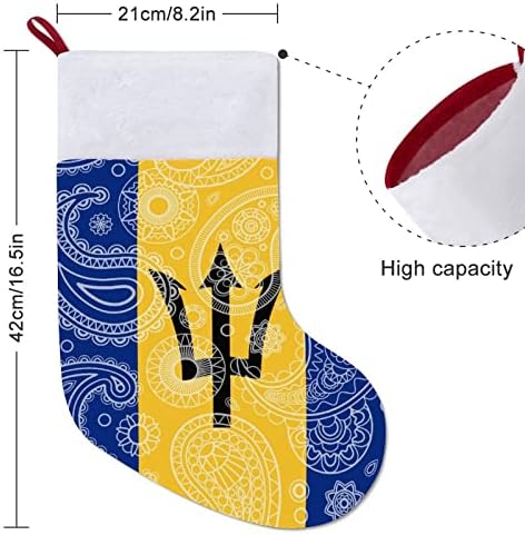Barbados paisley zastave crvene božićne praznične čarape za kuće ukrasi za božićne drveće kamin viseće čarape