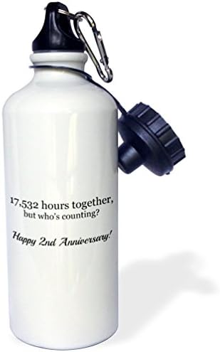 3Drose Sretni 3. godišnjica-26298 sati zajedno Sportska boca vode, 21 oz, bijela