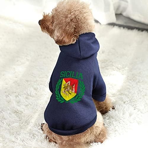 Sicilijanske zastave pseće kapuljače slatka kapuljača dukvica za kućne ljubimce odijelo s kaputom s šeširom