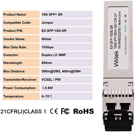 10GBASE-SR SFP+ multimode primopredajnik+ 10GBASE-LR SFP+ Singlemode primopredajnik, Juniper kompatibilan