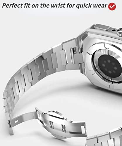 Azanu Metal Retrofit Kit remen za pojas Apple Watch 45 mm 44 mm visoki kraj narukvica od nehrđajućeg čelika za IWatch Series 8 7 6