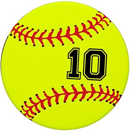 Softball br. 10 Jersey Broj 10 hvatač lopte i vrč poklon Popsockets Popgrip: zamjenjivi prianjanje za telefone i tablete