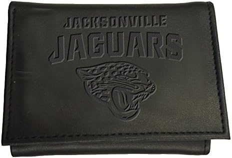 Team Sports America NFL Jacksonville Jaguars Crni novčanik | Trostruko | Službeno licencirani logotip u žigosu | Napravljena od kože