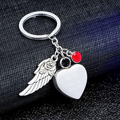 Dotuiarg Angel Wings Kremacija nakita za urn ključeva za kućne pepele Kremacije za pepeo za pepeo s kamenjem rođenja