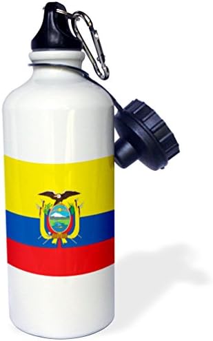 3Drose Zastava Ekvador-Južne Amerike Američko-ekuadorsko žuto plavo crveni kondorski ptičji sloj Sportska boca vode, 21 oz, bijela