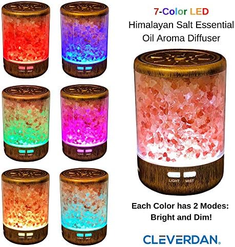 Brončano aromaterapije esencijalnog ulja Difuzor prirodna himalajska soli svjetiljka, hladna magla i ovlaživač u boji LED noćno