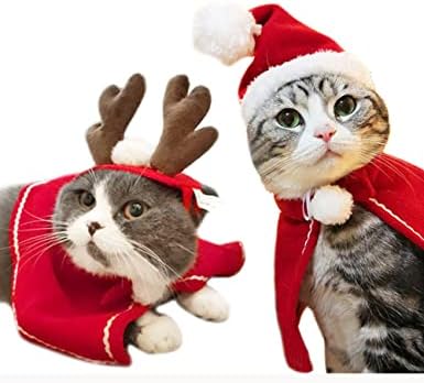 Božićni Mačak plišani šešir Djeda Mraza ogrtač šal pas ljubimac kostim igrati kostim Božićni mačić štene crvene kape ovratnik Manto