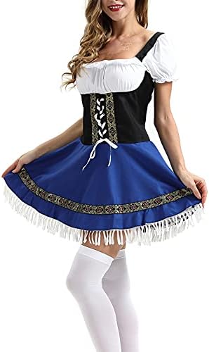 Njemačka haljina Donje Ženska pivska Djevojka bavarski kostim s ramena i kratkih rukava haljina-tunika Sobarica Oktoberfest Karneval