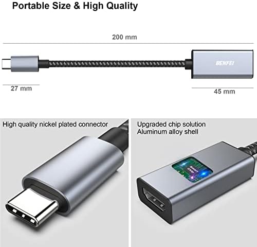 Adapter BENFEI USB C HDMI, 5 setove adaptera USB Type-C na HDMI [kompatibilan s Thunderbolt 3] za MacBook Pro 2021/2020/2019, MacBook