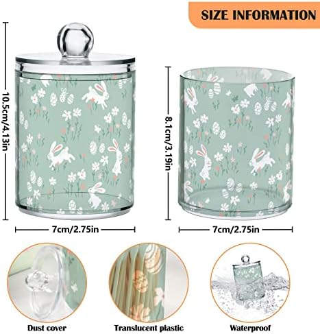 Alaza 4 Pack Qtip držač za dozator i proljetni cvjetovi Organizatori kupaonice kanisteri za pamučne kuglice/brise/jastučiće/flos, plastične