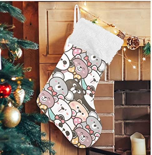 Alaza božićne čarape Slatka crtana medvjeda Panda koala klasična personalizirana velika čarapa ukrasa za obiteljsku blagdansku sezonu