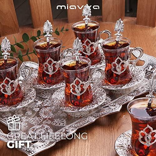 Luksuzni turski čaj set sa tanjurima za 6 ljudi, čajni setovi za žene