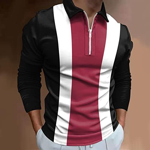 XXBR 2022 Nove muške polo majice, dugi rukavi 1/4 Zip up vratni golf vrhovi prugasti patchwork Streetwear casual dizajnerska košulja