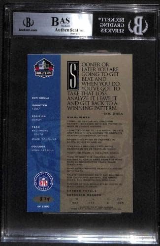 92 Don Shula - 1998. Ron Mix Hof Platinum Autos Football kartice Ocjenjivali BGS Auto - Autografirani nogomet