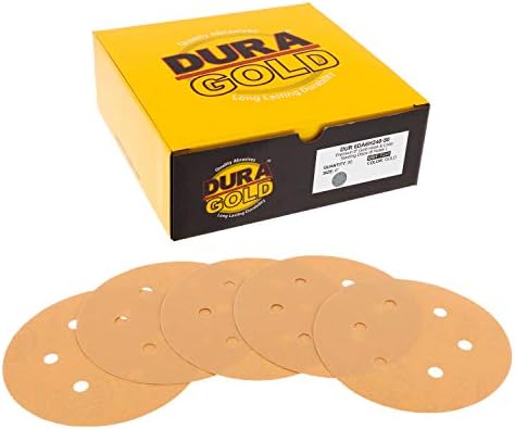 Dura -Gold - Premium - 240 Grit 6 Zlatna kuka i petlja za brušenje diskova sa 6 rupa za DA Sanders - kutija od 50 brusnih papira za