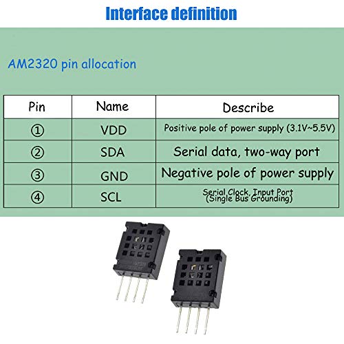 KOOBOOK 2 komada AM2320 AM2320B Digitalni senzor temperature i vlažnosti zamjenjuje SHT10 SHT11 za Arduino