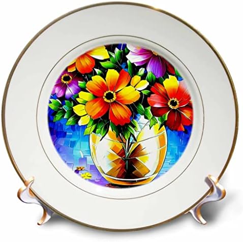 3dose narančasto i ljubičasto cvjetove u staklenoj zdjeli na plavom stolu hladni poklon - ploče