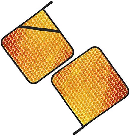 Honeycomb Monochrome Medena kuhinja vrućih jastučića toplinski rezistentni kvadratni držači lonaca 2 PCS kuhinjski setovi 8 × 8 inča