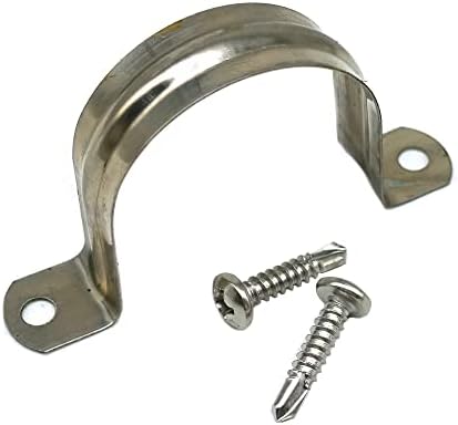 Routing Clamp,304 Stainless Steel,2 Mounting Points,1-1/16 ID For Pipe Size 3/4,with Tapping Screws, 10 & Amp;kg.
