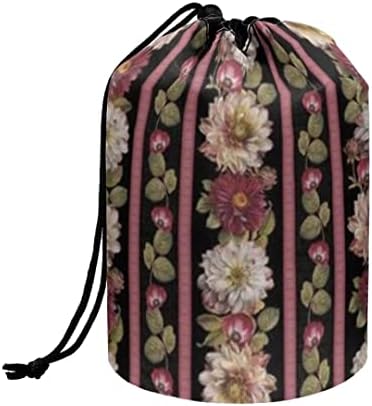 Pzuqiu cvjetno-crno-cvjetni šminka za šminkanje kozmetičke torbe prijenosna torba za šminkanje vrećice veliki kapacitet toaletna vrećica