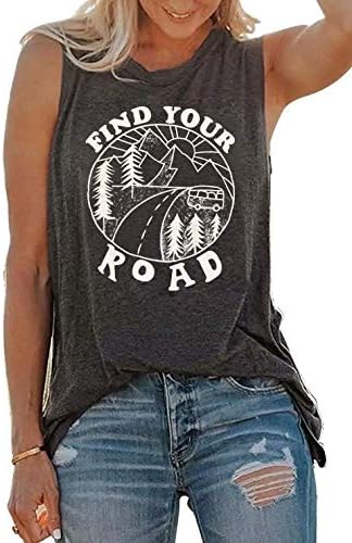 UMSUHU Pronađite svoje cestovne košulje tenk vrhovi Žene bez rukava ljetni grafički tenk vrhovi majice majice