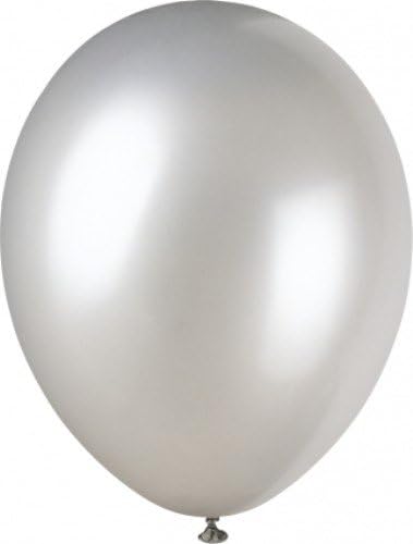 Jedinstvena zabava 80067 - 12 Biserizirani lateks svjetlucavi srebrni baloni, pakiranje od 8