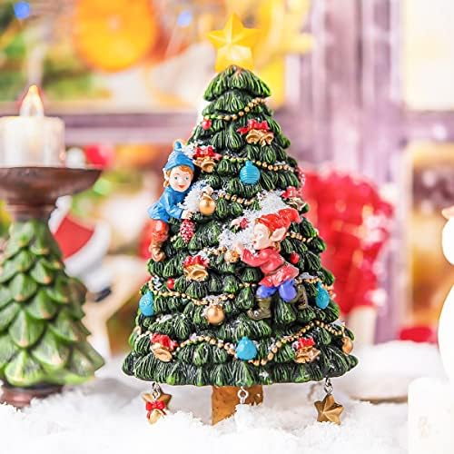 Mr.Winder božićno drvce glazbeni poklon, rotirajuća figurica xmas drveća, namotajte glazbene kutije sa svjetlom, svira melodije Jingle