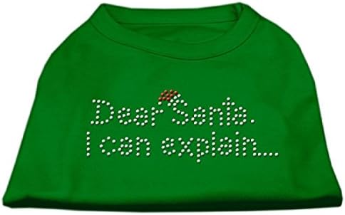 Mirage Pet Products 12-inčni dragi Djed Mraz Mogu objasniti majicu za ispis od rinestona za kućne ljubimce, srednje, smaragdno zeleno