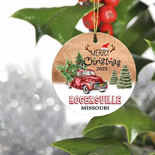 Ukrasi za božićno drvce 2023. - Rogersville Missouri Ornament Rometown Custom City State - Zadržavanje ideja za poklon Rogersville
