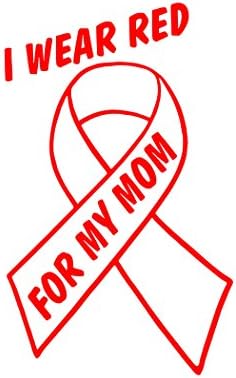 Diamond Graphics nosim crveno za svoju mamu - HIV/AIDS Red Die Cut naljepnica naljepnica za prozore, automobile, kamione, prijenosna