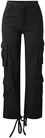 Ženske traperice široke ravne demi-sezonske teretne hlače Ležerne hlače s džepom u donjem dijelu