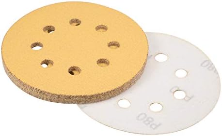 UXCell 5 8 rupa kuka i ruda za brušenje diskova 80 grit aluminij oksid brusnog papira za slučajni orbit pješčanik drveni metal metal
