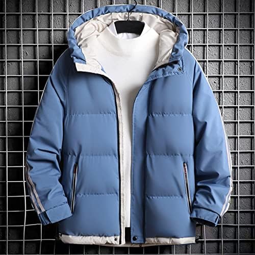 Jakne za muškarce zima Nova labava blok u boji zadebljana kapuljača od pamučne jakne casual kaputa jakne