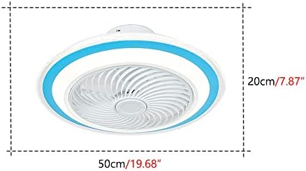 DLSixyi Moderni LED stropni ventilator sa rasvjetom, 72W zatamnjena stropna svjetlost s daljinskim upravljačem podesiva brzina 3-wind-a,