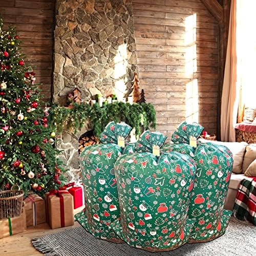 Aesorad 3 komada 56 -inčni ekstra velika božićna poklon vrećica, prevelika plastična poklon torba za divovske poklone, zelena jumbo