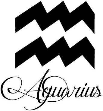 Zodijački znak Aquarius Script Pisanje siluete 6 Naljepnica s vinilnim naljepnicama