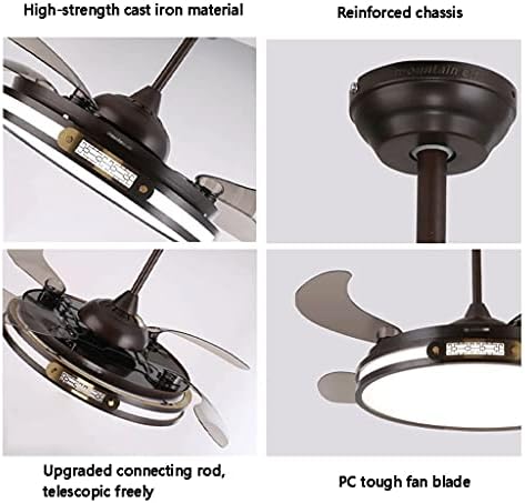 Stropni ventilatori svijetle 44 inčni stropni ventilator sa laganim 6-brzinama, stropni ventilatori s daljinskim za spavaće sobe Stropni