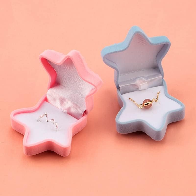 1pcs lijepa zvijezda Baršunasta kutija za nakit vjenčani vjenčani prsten prikaz poklon držač naušnica ogrlica narukvica