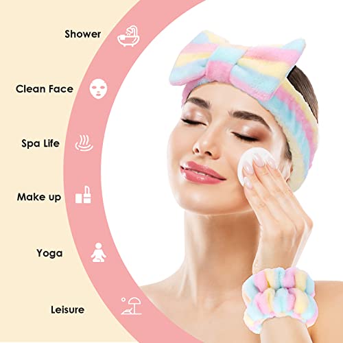 9 3 pakiranja spa trake za glavu i narukvica za pranje ruku komplet za pranje lica Meka kozmetika za njegu kože za višekratnu upotrebu
