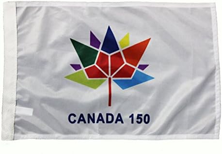 Kanada 150 godišnjica 1867-2017 Logo bijela teška automobila zastava 12 x18 s rukavom bez štapa .. Novo