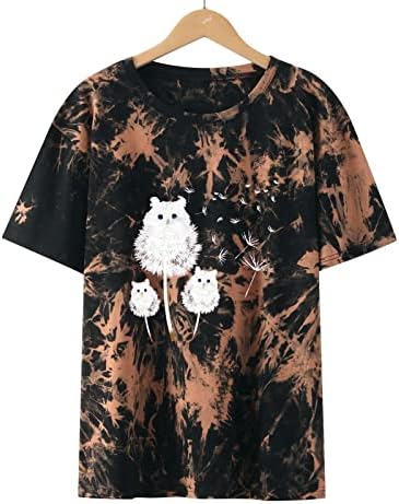 Ženske kravate boje vrhovi 2023 Drvane vintage košulje Sunčeve mjesečeve gljive grafičke majice majice trendovske tunike Crewneck bluze