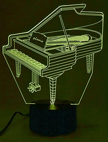Alberts Pokloni klavir - 3D LED svjetiljka optička iluzijska svjetlost sa 7 efekata osvjetljenja u boji