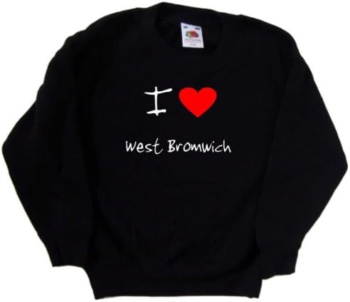 Volim srce West Bromwich crna djeca dukserica